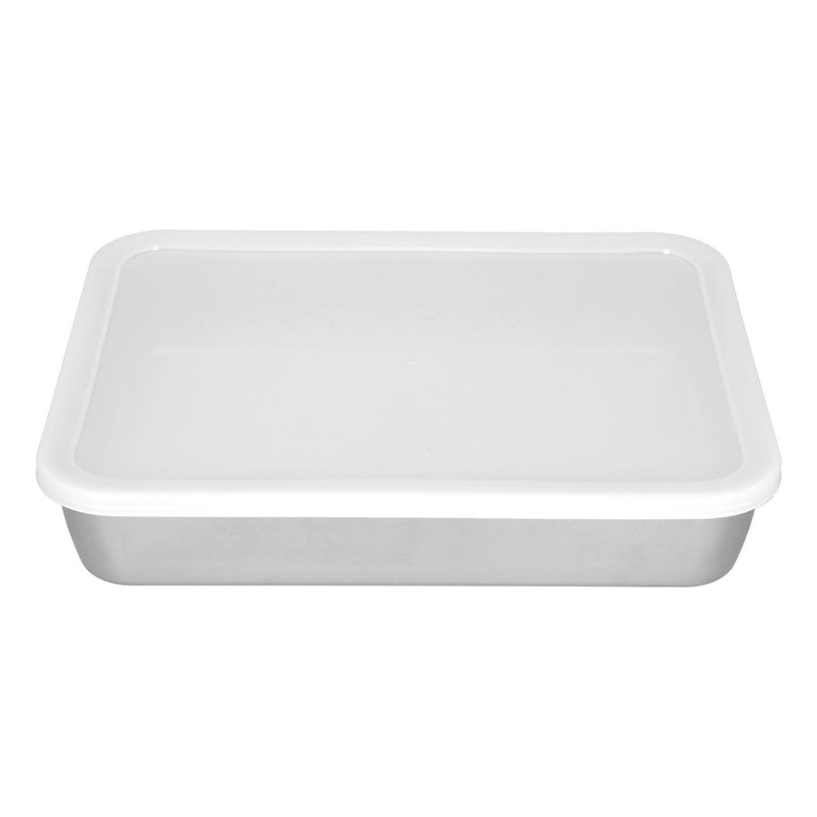 Stainless Steel Baking Tray Deep Flat Non Stick Baking Pan Food Storage Box with CoverS