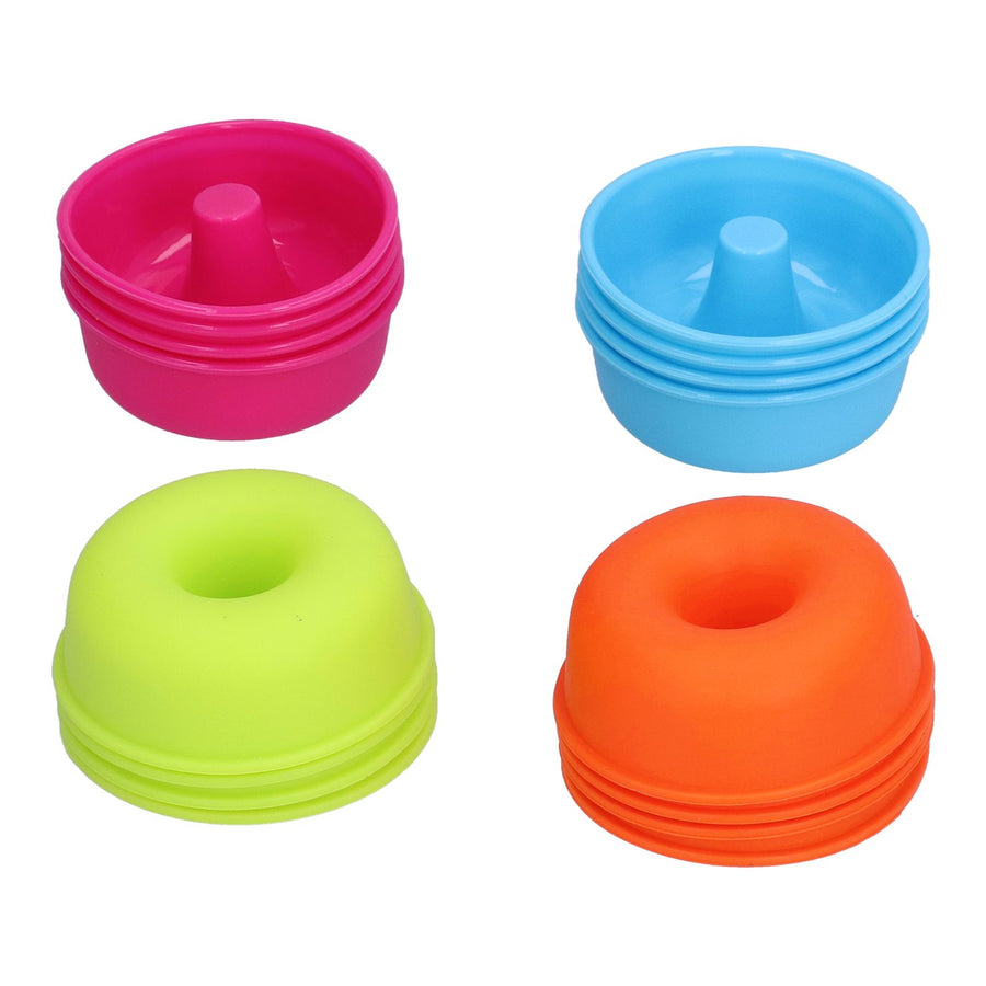 16pcs Donut Mold Bright Colors Reusable Cleanable Reliable Baking Cups for Pastries Puddings