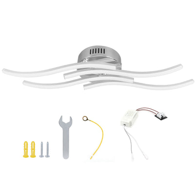 25W 140LED Ceiling Light Wavy Ceiling Lamp for Living Room Bedroom Kitchen Decor AC85‑265V Warm Light