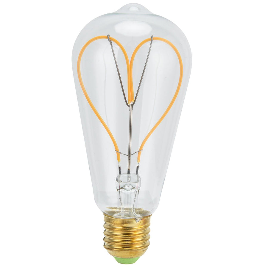 Light Bulb Love Peach Heart Shaped Transparent LED Filament Lamp Bulb 110V E27 Lamp Holder 4W Warm Light