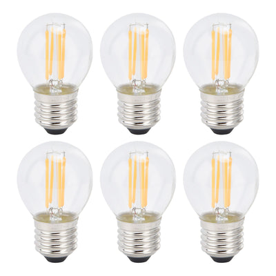 6PCS G45 E27 LED Light Bulb Transparent Glass Bulb Vintage Filament Lamp Warm Light 6W 220V