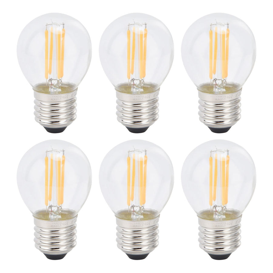6PCS G45 E27 LED Light Bulb Transparent Glass Bulb Vintage Filament Lamp Warm Light 6W 220V