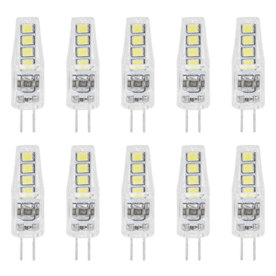10Pcs G4 8LED Light 2835 Lamp Chips 2W 360 Angle PC Lamp Bulb for Home Office 220VWhite Light