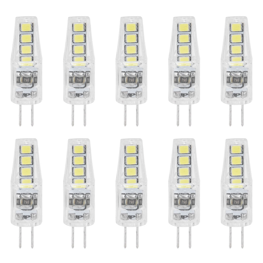 10Pcs G4 8LED Light 2835 Lamp Chips 2W 360 Angle PC Lamp Bulb for Home Office 220VWhite Light