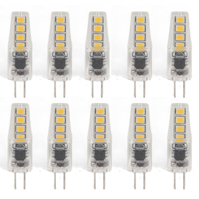 10Pcs G4 8LED Light 2835 Lamp Chips 2W 360 Angle PC Lamp Bulb for Home Office 220VWarm Light