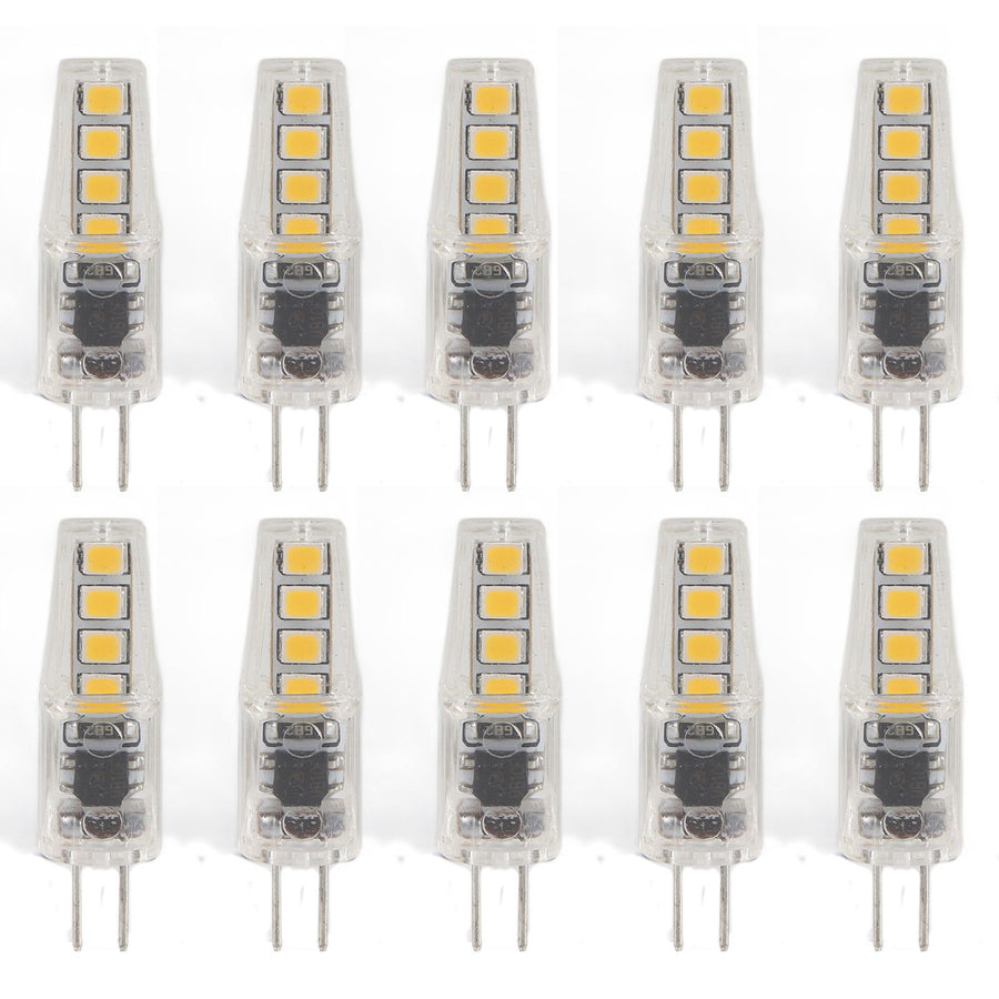 10Pcs G4 8LED Light 2835 Lamp Chips 2W 360 Angle PC Lamp Bulb for Home Office 220VWarm Light