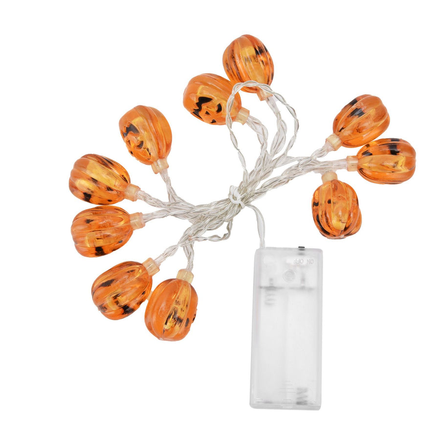 10LED Pumpkin String Lights Battery Operated Halloween Decorative Lamp for Home Yard Festival Party