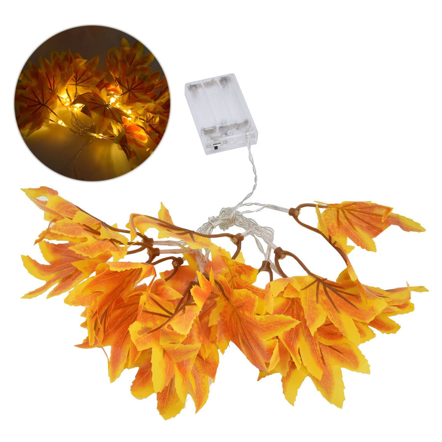 LED Yellow Leaf Light Battery Powered Durable Autumn Maple String Light for Indoor Outdoor Party