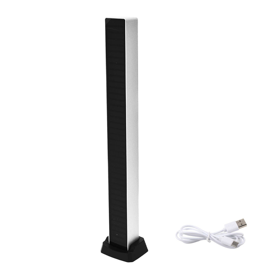 40LED RGB Rhythm Light Colorful USB Charging Light Bar Voice Control Light with Base for KTV Bar PartyWhite Shell