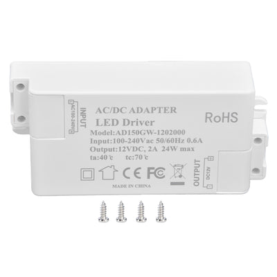DC12V 24W 2A LED Driver Constant Voltage Multifunctional DIY LED Light Transformer AC 100‑240V