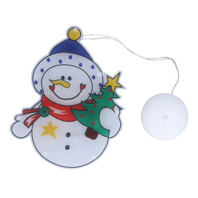 Christmas Snowman LED Window Light Battery Powered Hanging Light with Suction Cup for Christmas Tree Party Room