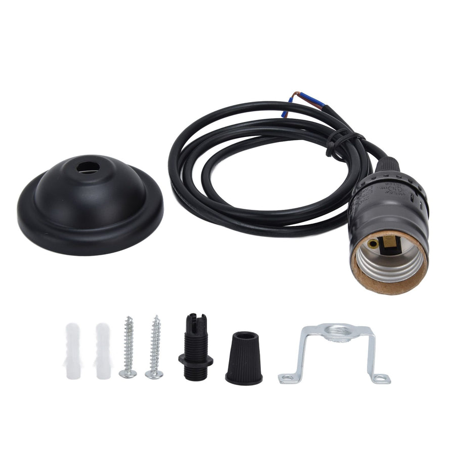 Chandelier Lamp Holder 110V to 240V Retro Ceiling Hanging Light Bulb Socket BasePearl Black