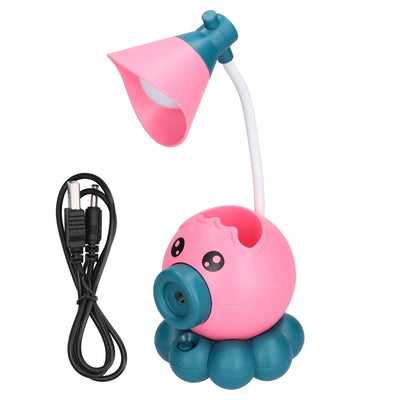 LED Desk Lamp Octopus Shaped Foldable Multifunctional Warm White Light USB Charging Cute Desk LampPink