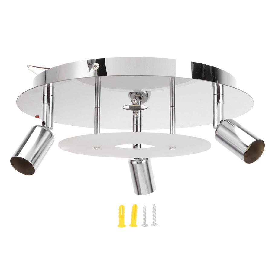 GU10 Household Ceiling Lamp 3 Heads Round Ceiling Lamp Modern Ceiling Light for Bedroom Living Room 85‑265V