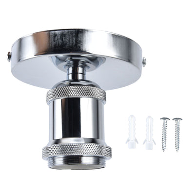 Vintage E26 E27 Lamp Socket Ceiling Lamp Holder with Accessories for Kitchen Bedroom Living Room 100‑240VSilver