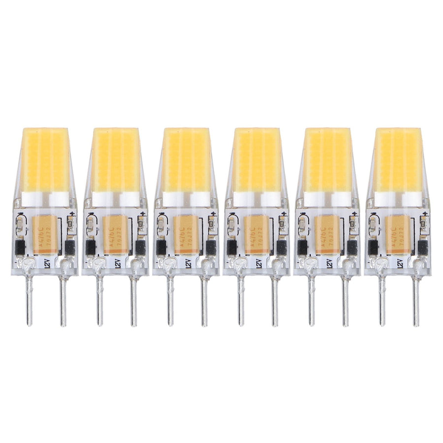 6PCS GY6.35 Bulb 5W AC DC12V COB Light Bulb Energy Saving Silicone Ceiling Lamp Bulb for Living Room