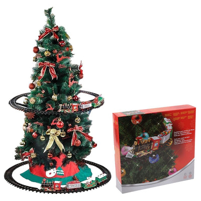 Christmas Train Set with Sounds and Lights Electric Rail Car Toy Mini Train Toy Set for Christmas and Home Decoration