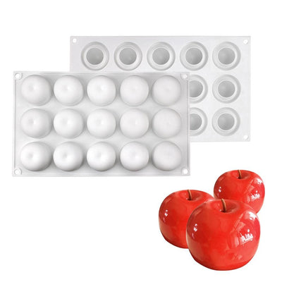 Christmas Eve 15 Cavity Apple Design Silicone Cake Molds Chocolate Mousse Pastry Bakeware Moulds Kitchen Dessert Baking Tools