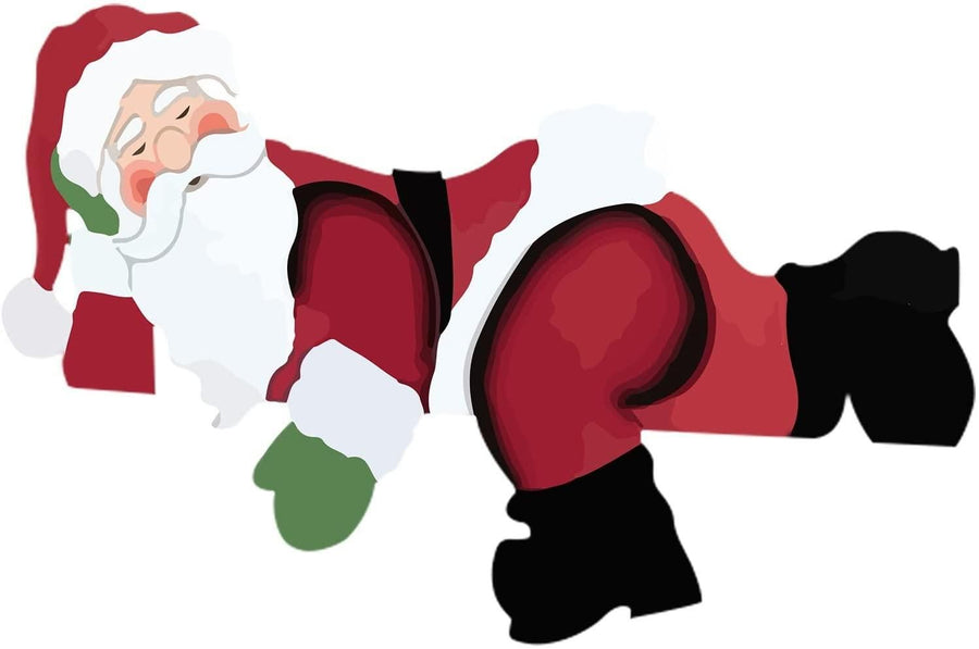 Christmas Home Decor Christmas Themed Santa Snowman Garden Fence Topper Ornament Holiday Hanging Decor Gift
