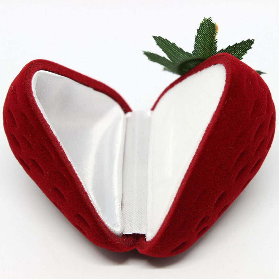 Ring Storage Case Cute Strawberry Shape Ring Protector Jewelry Box for Engagement and Wedding