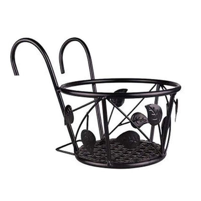 Hanging Railing Iron Planter Baskets Flower Pot Holder Hanger Metal Fence Rail for Patio Balcony Porch Fence
