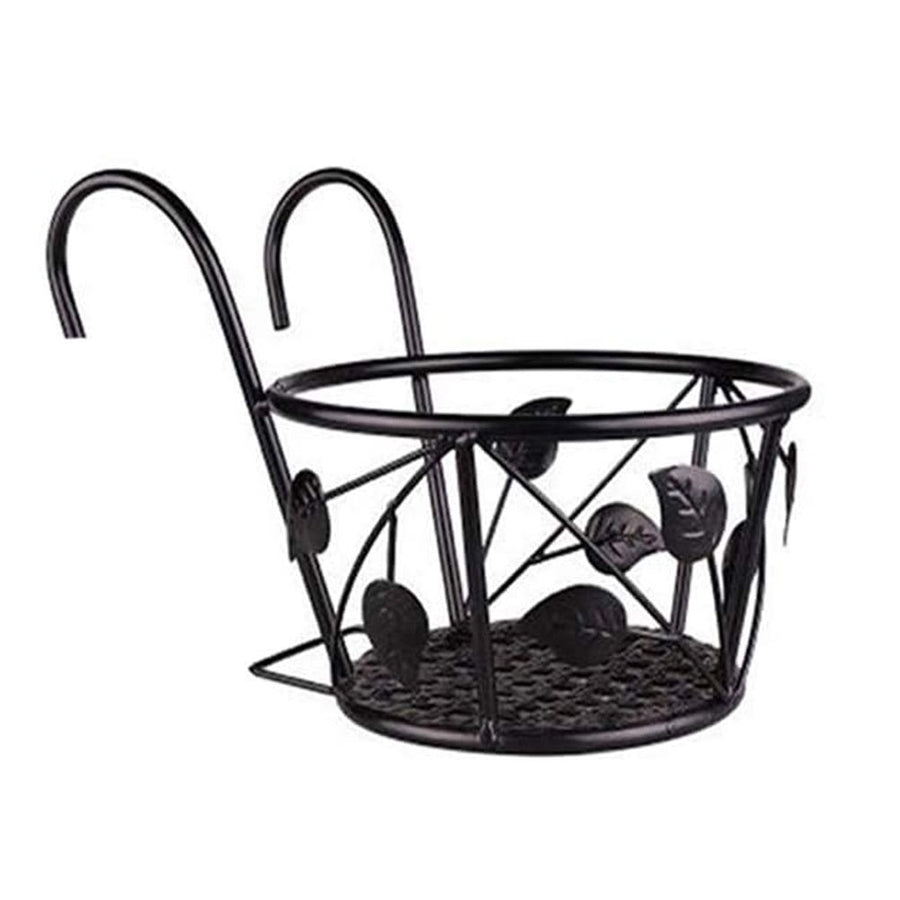 Hanging Railing Iron Planter Baskets Flower Pot Holder Hanger Metal Fence Rail for Patio Balcony Porch Fence