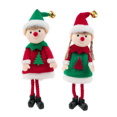 2 Pcs Christmas Elf Plush Dolls Christmas Tree Hanging Pendant Xmas Elf Soft Toy Plush Long Legged Elves Christmas Tree Decoration