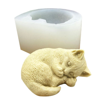 Silicone Cat Mold Cute Cat Soap Mold for Candles Mousse Cake Mold 3D Cartoon Cat Epoxy Mold DIY Baking Mould