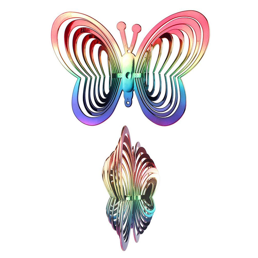 Wind Chimes Plastic Butterfly Reflective Rotating Windmill Decoration for Hanging Bring Happiness Outdoor Garden Decoration