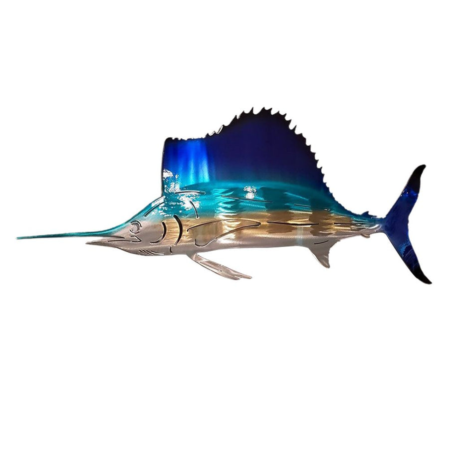 Metal Art Sailfish Sea Turtle Jellyfish Interior Decoration Crafts Wall Hanging Mount Decoration Home Decor Gift