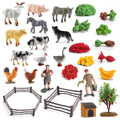 36PCS Farm Animal Toys for Kids Learning Educational Playset Simulation Farm Figurines Animal Toys Ornaments