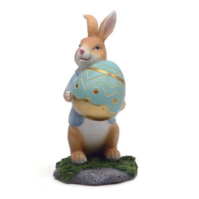 Easter Bunny Figurines with Carrot Cute Resin Bunny Rabbit Statue Resin Crafts Ornaments Easter Gifts for Children