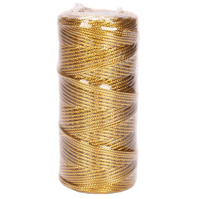 1.5mm 1 Roll Christmas Golden Packing Cord Hollow Tag Rope Christmas Gift Wrapping Twine for DIY Crafts and Dreamcatcher