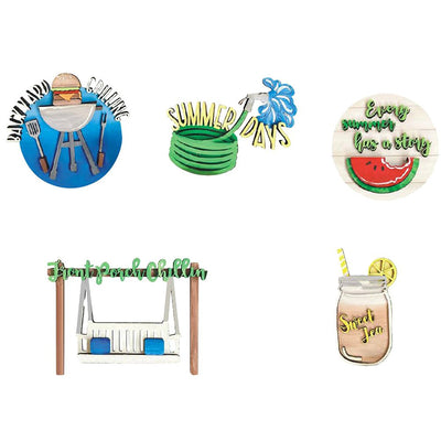 Summer Tiered Tray Decor Set Farmhouse Wood Tiered Tray Decor Items Summer Theme Mini Wooden Signs Home Kitchen Decorations