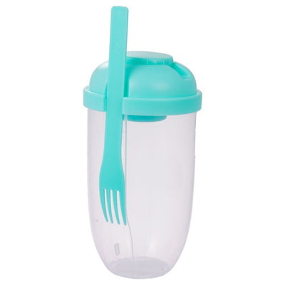 Fresh Salad Container Serving Cup with Dressing Container Fork Portable Plastic Food Storage Bottle for Picnic Lunch