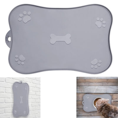 Pet Placemat for Dog and Cat Waterproof Silicone Pet Feeding Pad Non Slip Rollable Mat for Prevent Food and Water Overflow