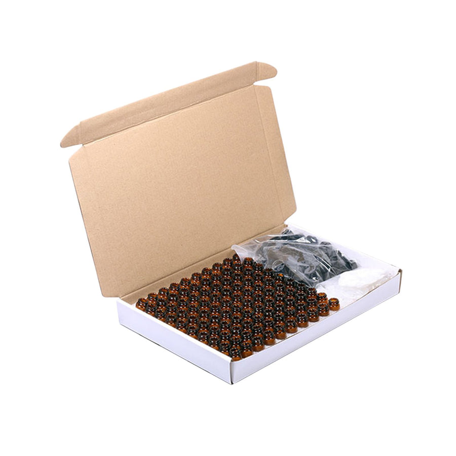 100Pcs Essential Oil Bottle Thick Glass Shock Resistant UV Protection Portable Essential Oil Bottle Brown