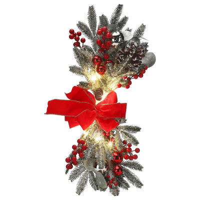 Artificial Christmas Swag Beautiful Exquisite Fade Resistant Christmas Teardrop Swag for Front Door Wall Living Room Kitchen Store Garden