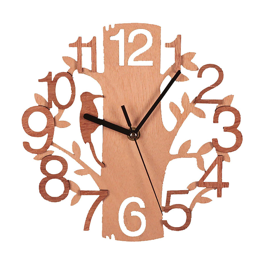 Wooden Wall Clock 8.7in Diameter White Double Layer Ultra Quiet Silent Wall Clock