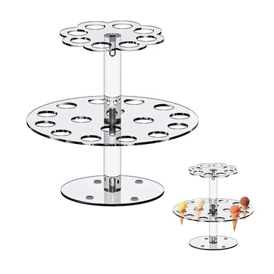 Acrylic Ice Cream Cone Bracket Popcorn Cone Display Rack