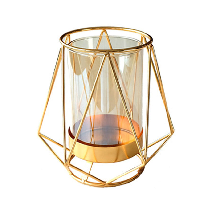 16x14cm Vase Gold Decorative Clear Glass Rugged Flower Vase For Wedding Arty