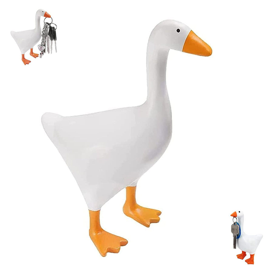 White Duck Magnetic Display Piece Resin Decoration Magnetic Goose Key Holder
