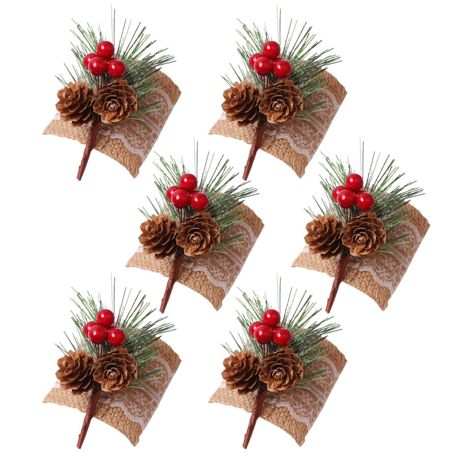 Pinecone Napkin Rings Sweet Reusable Christmas Napkin Holders Table Decor for Dinner Party Anniversary