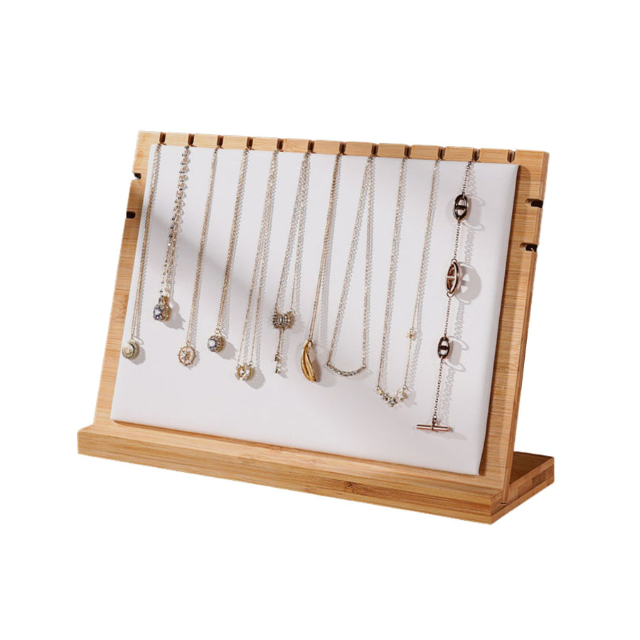 Bamboo Wood Pendant Display Board Jewelry Display Board Necklace Rack Removable Jewelry Display Props