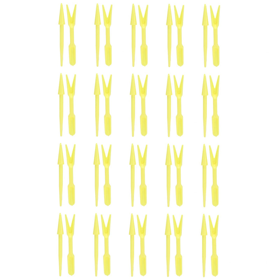 20Sets Small Seed Planter Strong Practicality Small Portable Comfortable to Use Seedling Remover for Vegetable PlantingYellow