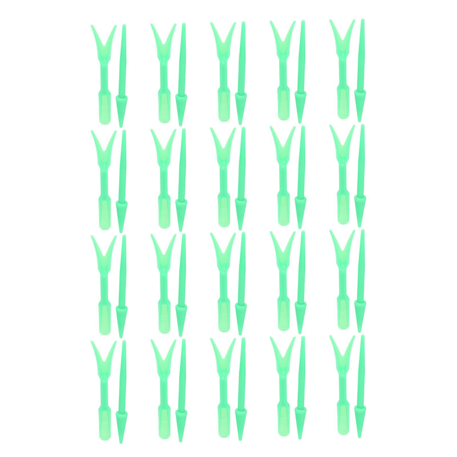 20Sets Small Seed Planter Strong Practicality Small Portable Comfortable to Use Seedling Remover for Vegetable PlantingGreen