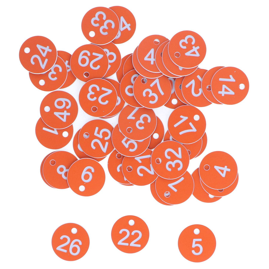 50Pcs Numbered Label Round Simple Beautiful Beehive Tag Breeding Supplies for Beekeeping Animal HusbandryNumbers 1 to 50 Orange