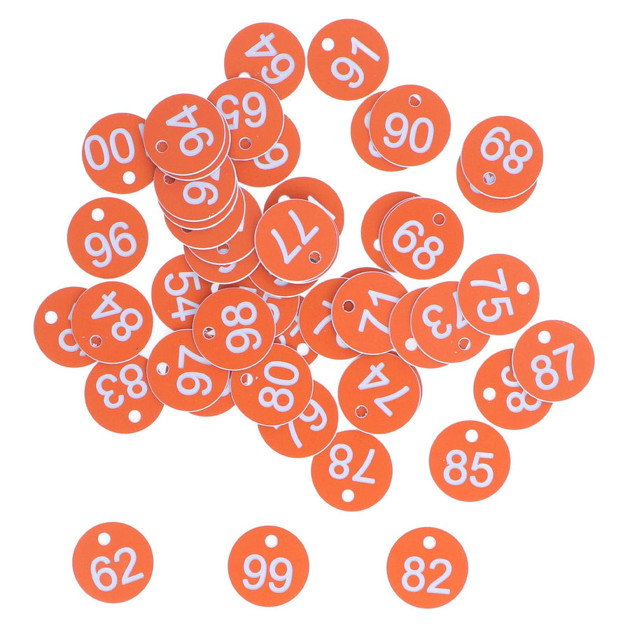 50Pcs Numbered Label Round Simple Beautiful Beehive Tag Breeding Supplies for Beekeeping Animal HusbandryNumbers 51 to 100 Orange