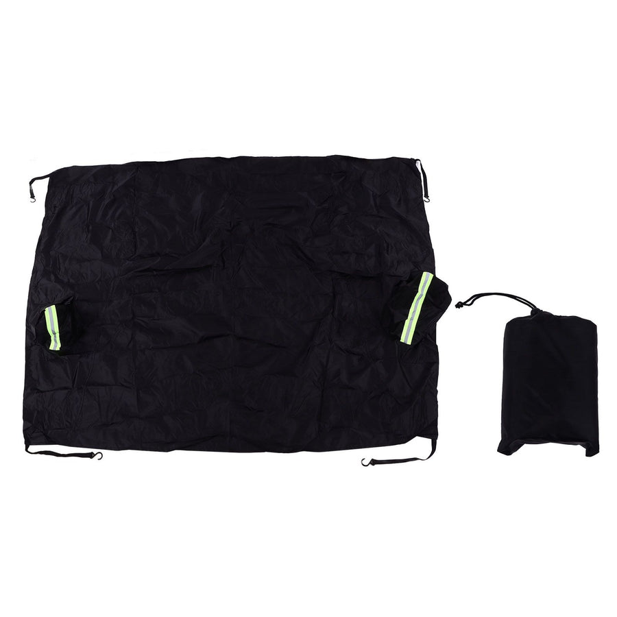 Windshield Cover Waterproof Snowproof Large Coverage Area Universal Windshield Protector with Reflective StripsBlack