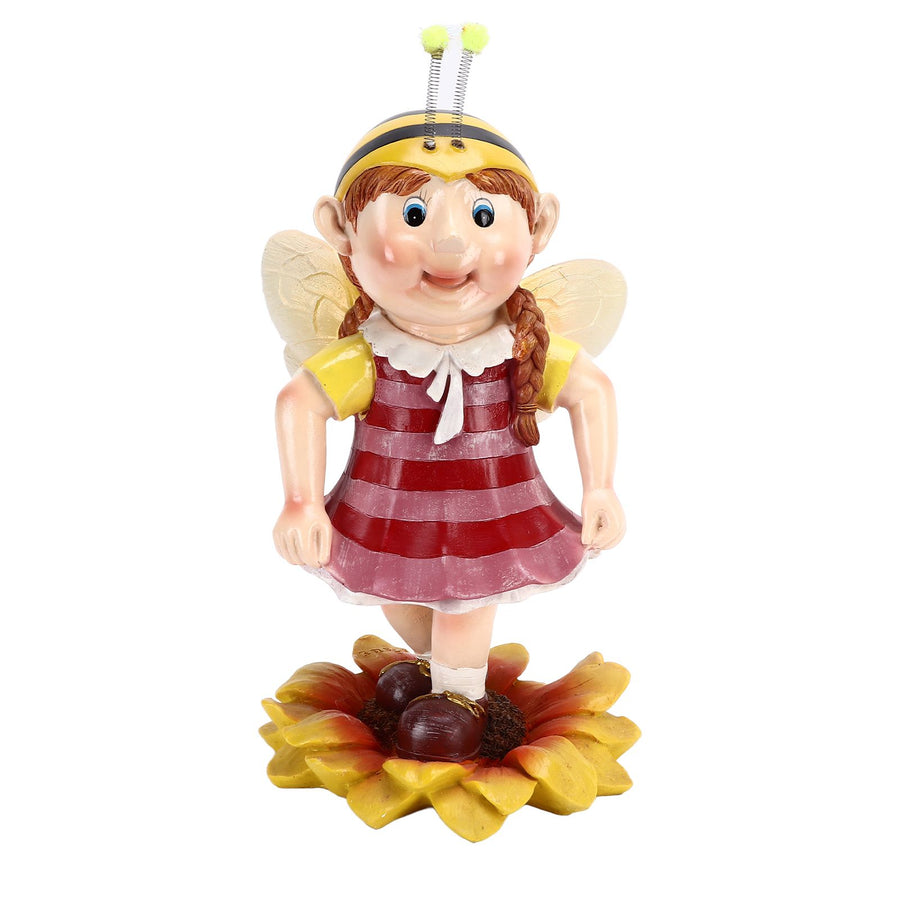 Garden Resin Ornament Cartoon Bee Waterproof Pastoral Style Outdoor Statue for Courtyard Indoor
